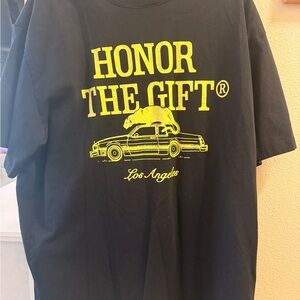 Honor The Gift Black and Yellow Graphic Tee
